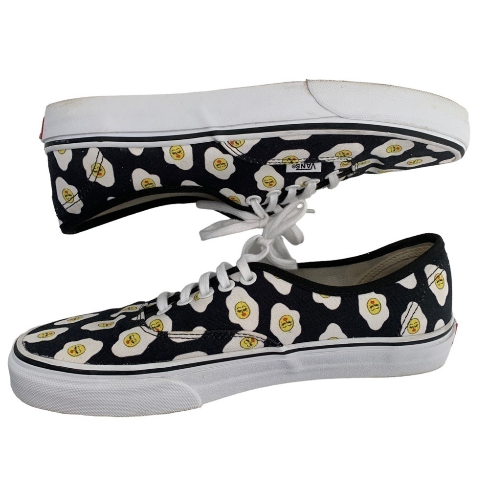 Vans Women’s Black Egg-Print Authentic Skate Shoe - Picture 6 of 13